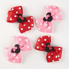 4pc Sequin Bow Hair Clips Set for Holiday Parties
