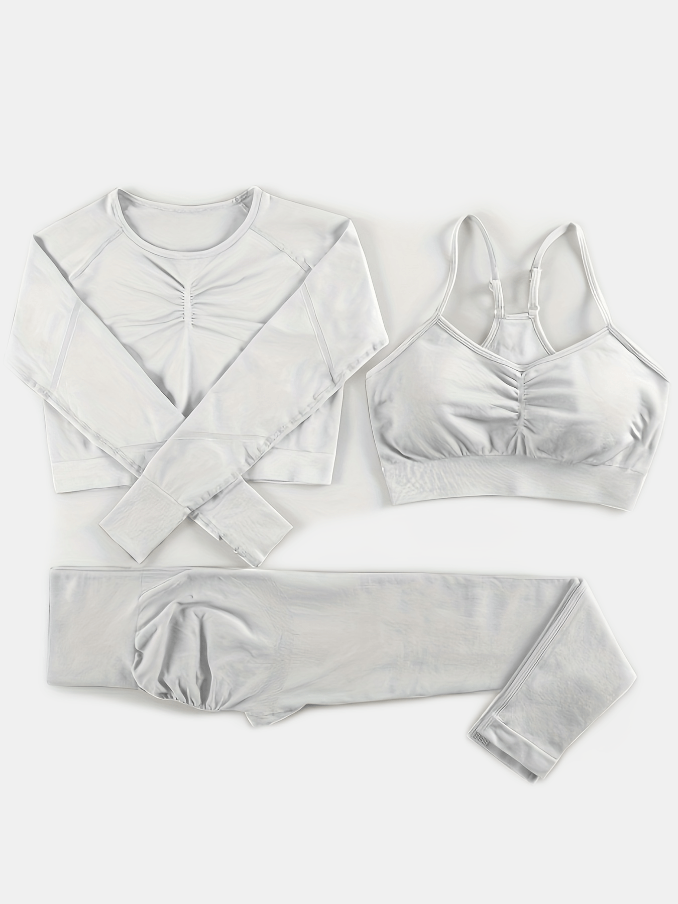 Seamless Yoga Suit Long Sleeves High Waist Slim Fit Set Women's Activewear