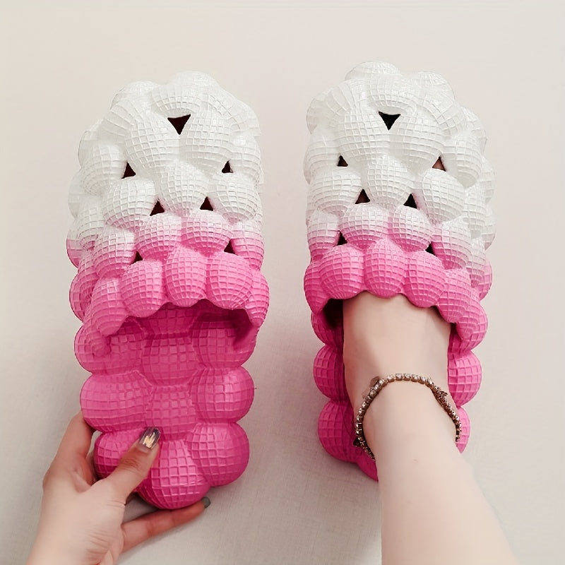 Women's Ombre Bubble Slides Slippers Non Slip Outdoor Sports Slides