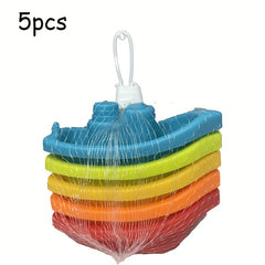 Rainbow Colored Toy Boats Set