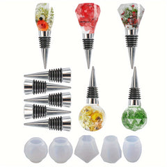 5pcs Geometric Spherical Wine Bottle Crystal Molds With Stopper