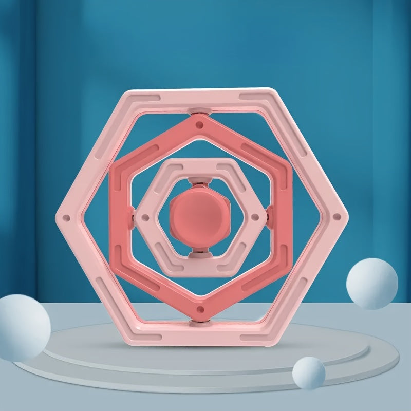 Hexagonal 3D Infinite Flip Finger Gyroscope Decompression Toy