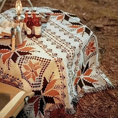 Ethnic Style Cotton Cloth Outdoor Camping Blanket Tear Resistant Mat