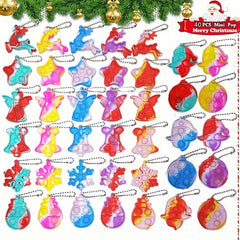 Christmas Party Favors Pop Fidget Toys Keychain Prizes Goodie Bag Stuffers