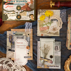 50pcs Vintage Ephemera Bundle Junk Journal Kit Scrapbook Supplies Paper