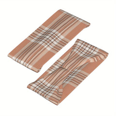 Men's Vintage Plaid Headband Beige Brown Stripes Sports Casual Gear