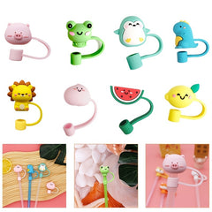 2pcs Animal Shape Straw Dust Cap, Rubber, Universal Fit