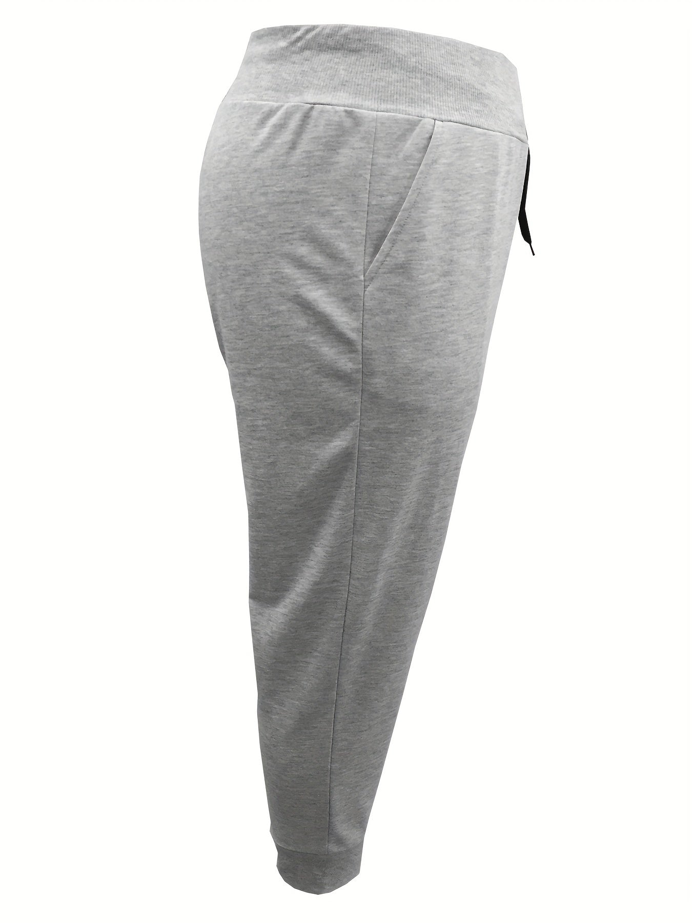 Solid Tie Front High Waisted Fitness Joggers