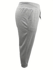 Solid Tie Front High Waisted Fitness Joggers