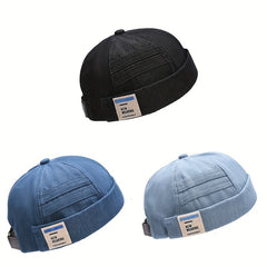 Cotton Sunshade Skullies & Beanies Hat With Alphabets