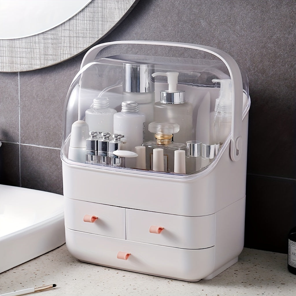 Makeup Organizer Waterproof Cosmetics Storage Portable Handle Skincare Holder