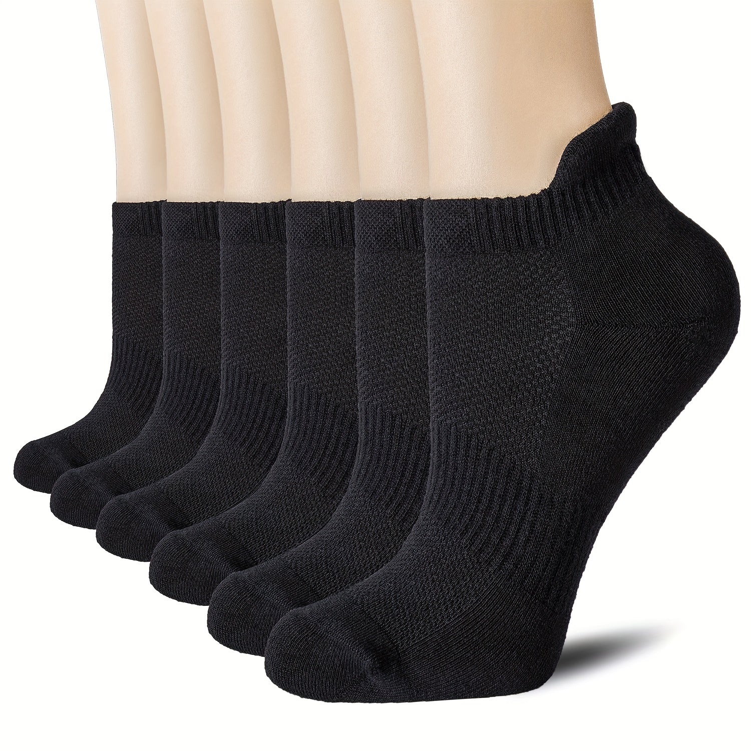 6 Pairs Low Cut Ankle Socks for Running Breathable Moisture Wicking Durable