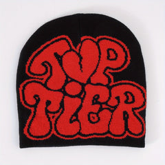 Unisex Letter Jacquard Beanie Hip Hop Y2K Elastic Knit Hat