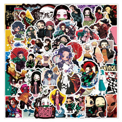 50pcs Anime Themed Waterproof Vinyl Stickers - Laptop, Skateboard, Luggage Decal