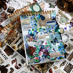 50 Vintage Washi Stickers Retro Life Scrapbooking Supplies DIY Stickers