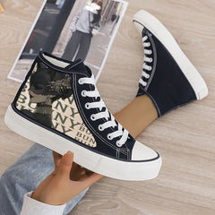 Anime Plush Lined Thermal Canvas Sneakers Non Slip Skate Shoes