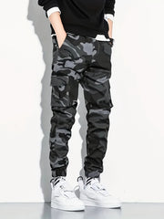 Camouflage Pockets Men's Cotton Cargo Pants Comfy Jogger Pants Work Pants