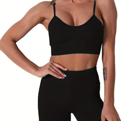 Bodycon Bra & Shorts Sports Set Women's Activewear