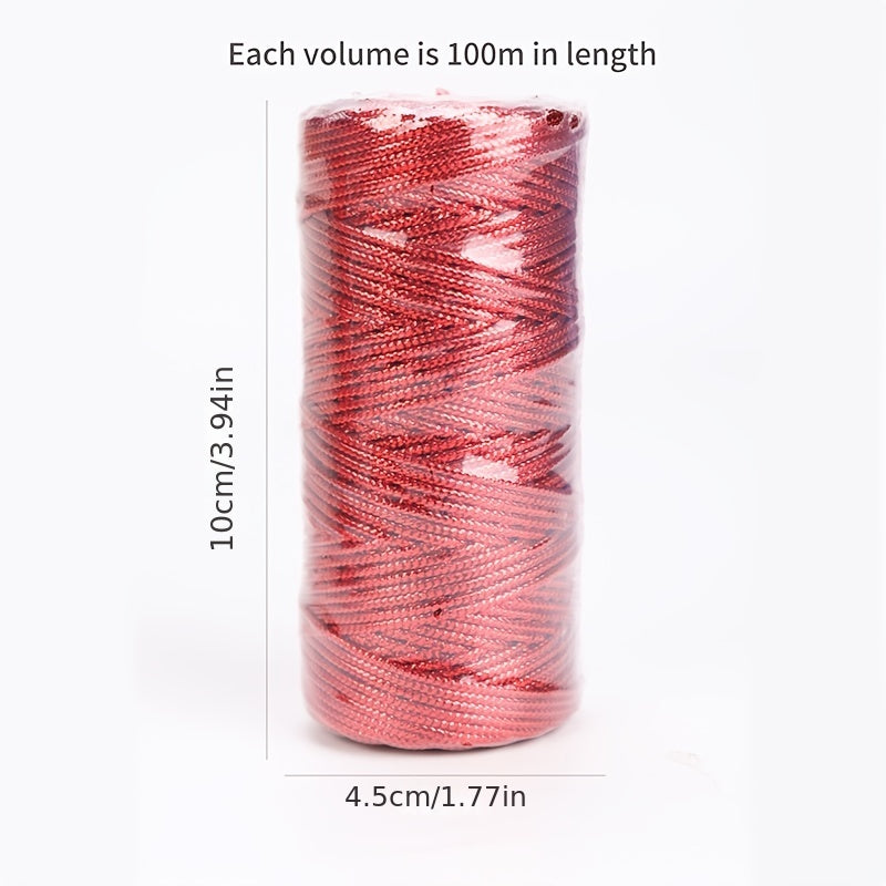 100M Golden Silvery Tag Wire Non elastic Line Ribbons For Flower Wrapping