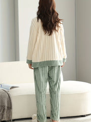 Cartoon Print Plush Pajamas Soft & Warm Women's Sleepwear