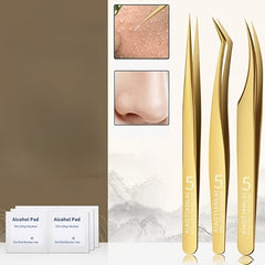 3pcs Acne Clip Ultra Fine Tweezers Pimple Clearing Tool