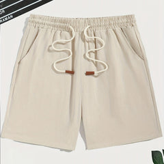 Men's Linen Blend Shorts Drawstring Casual Loose Summer Shorts