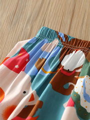 Boys Cartoon Animals Cropped Pants for Spring and Autumn