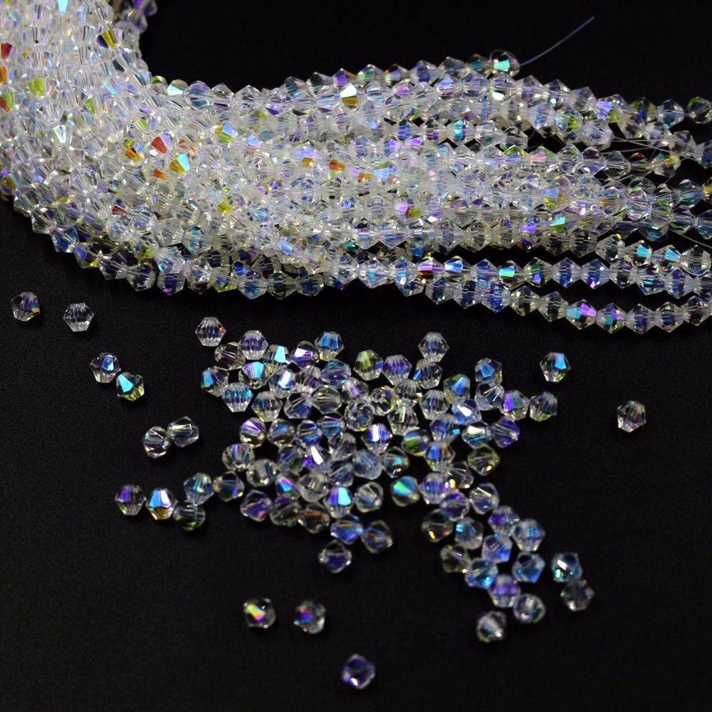 Glass Crystal Bicone Shaped Beads for DIY Bracelet Earring Making
