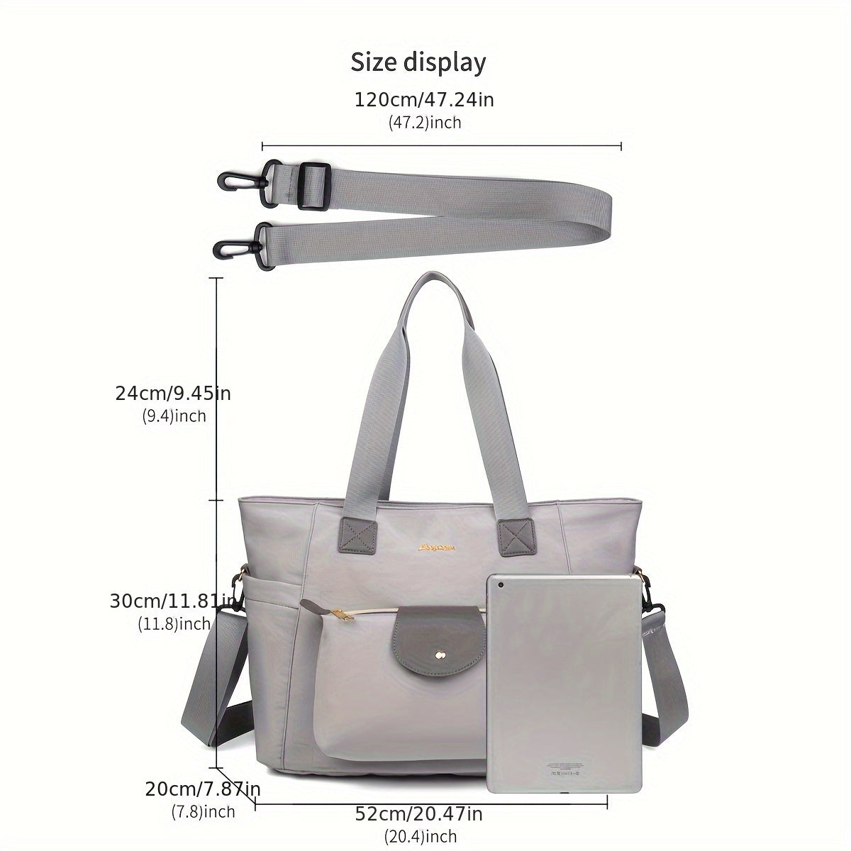 LEQUEEN Spacious Diaper Bag Multifunctional Mommy Tote Durable Oxford Fabric