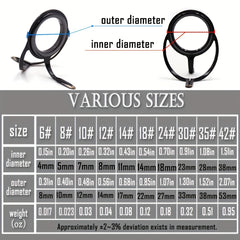 Stainless Steel Fishing Rod Guide Rings 4-38mm 50pcs/100pcs