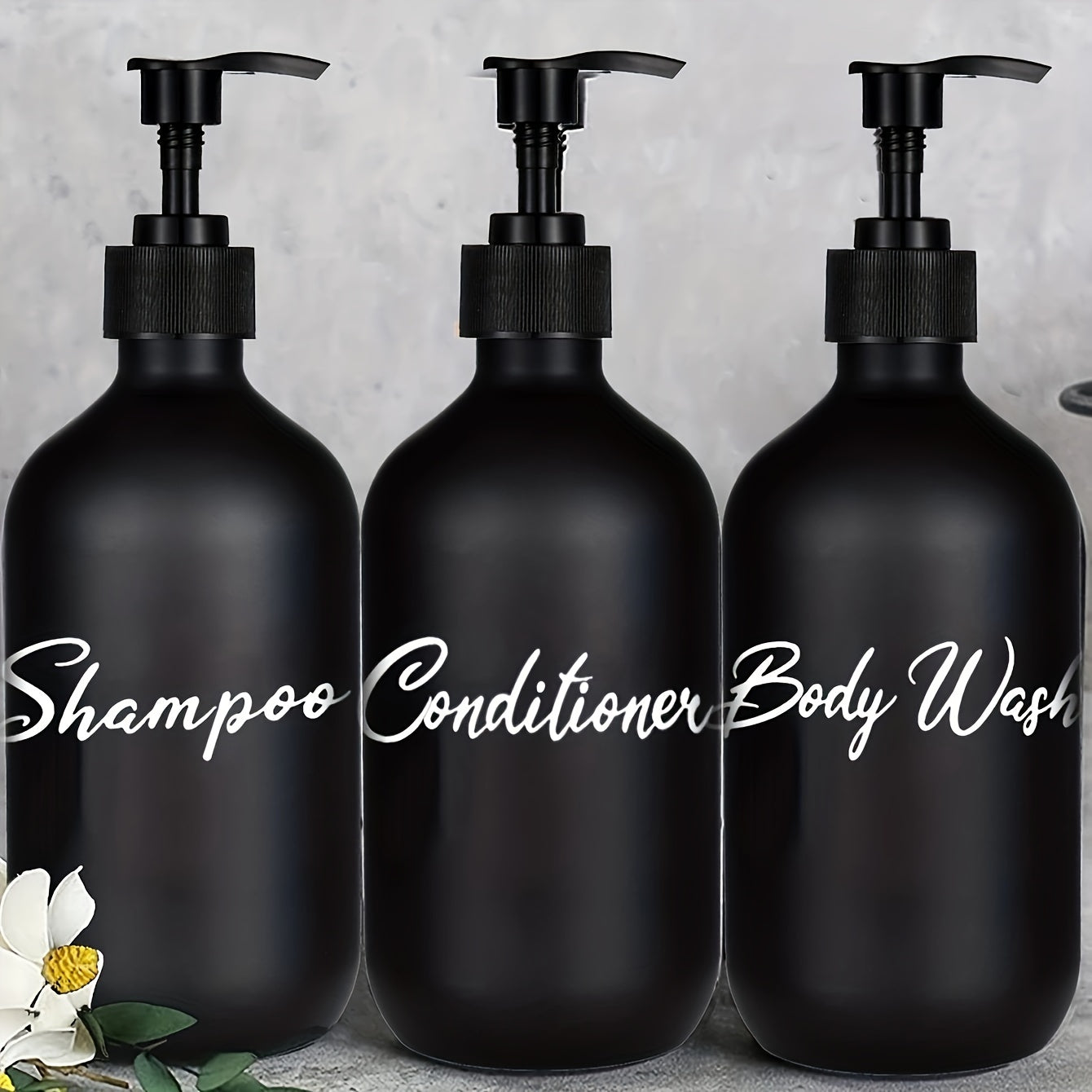 3pcs Bathroom Soap Dispenser Shower Shampoo Gel Bottle