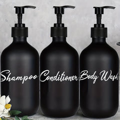 3pcs Bathroom Soap Dispenser Shower Shampoo Gel Bottle