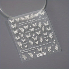 Butterfly & Nail Art Stickers Transparent Adhesive Nail Stickers