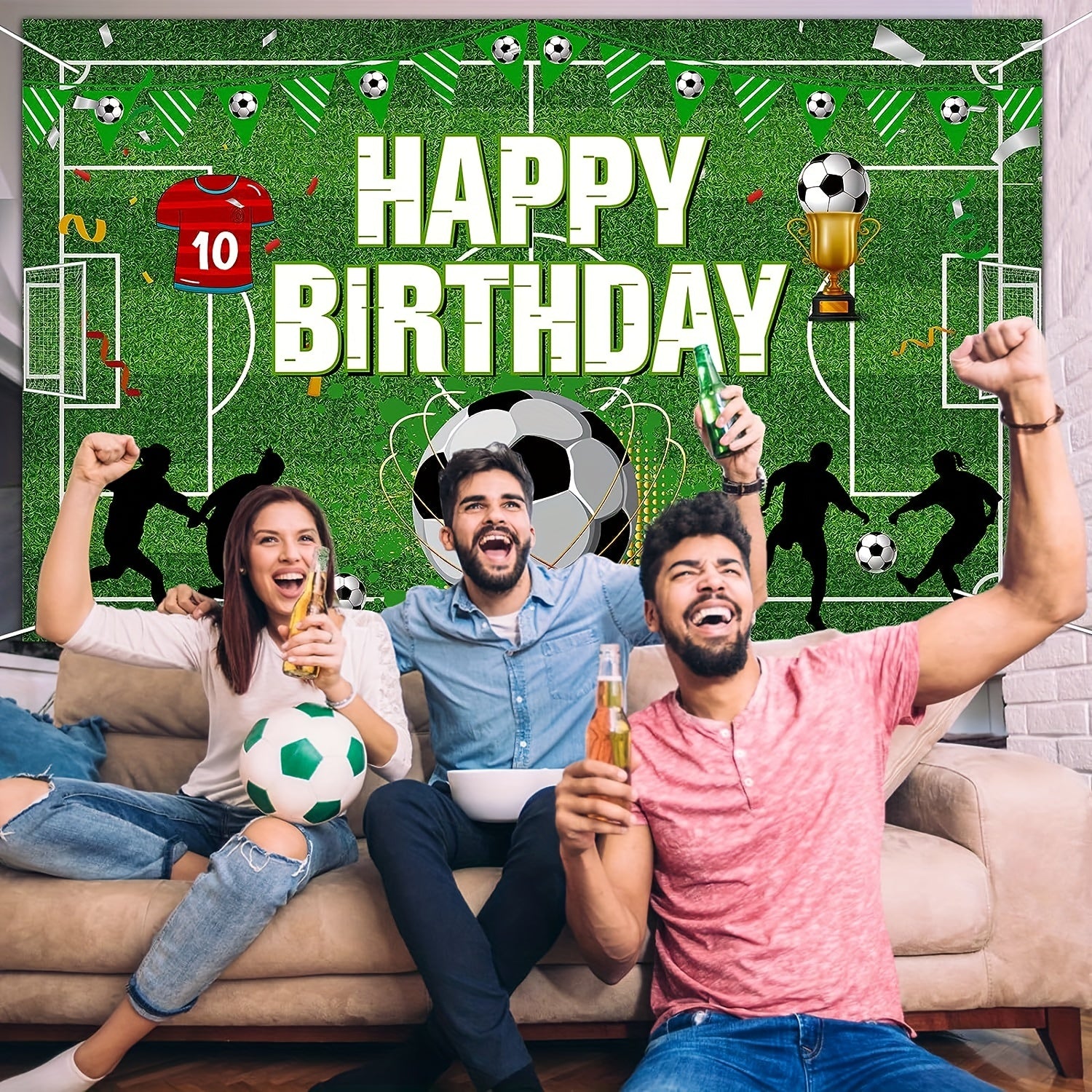 Soccer Ball Party Banner Soccer Birthday Decorations