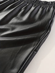 Girls' PU Leather High Waist Summer Party Skirt