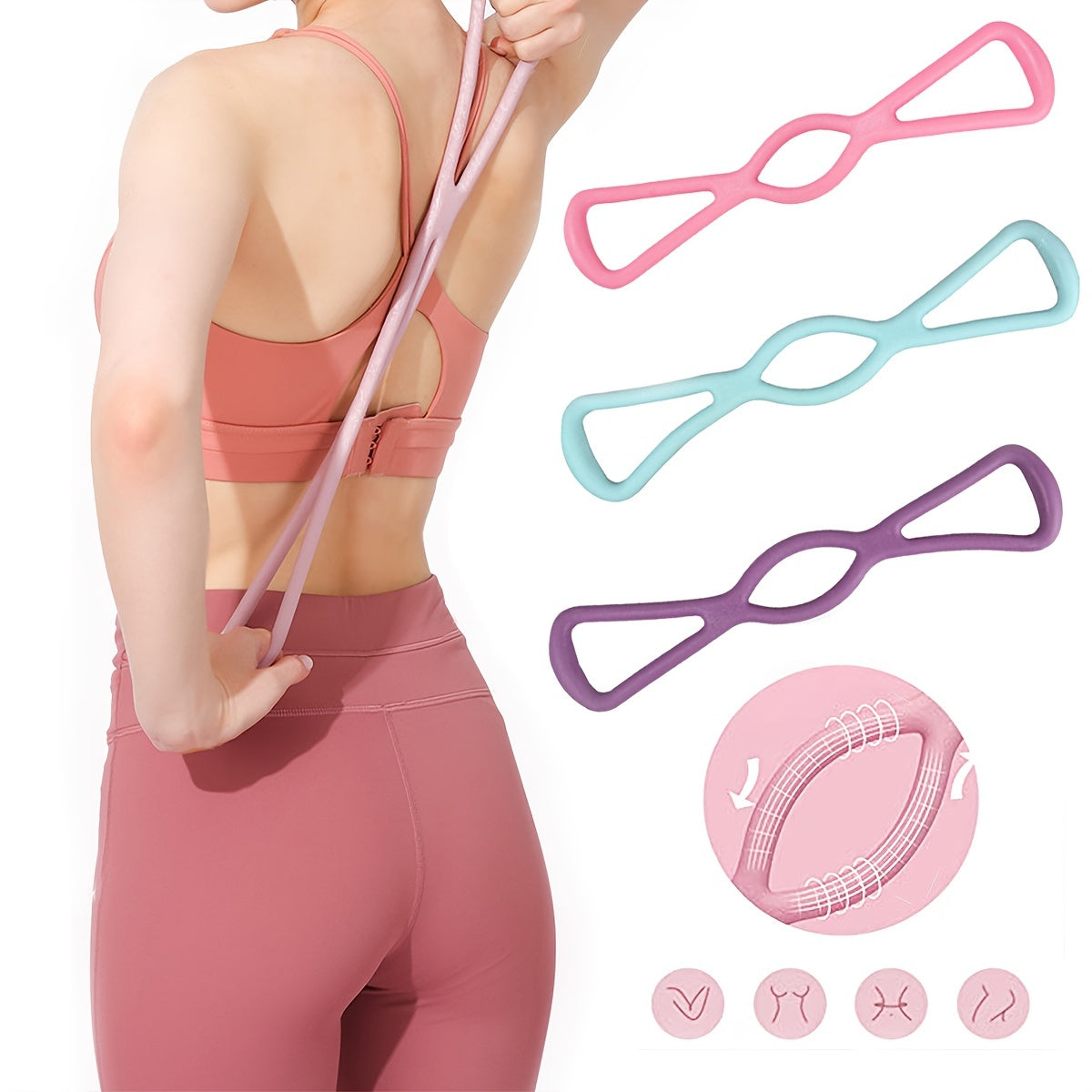 Adjustable Yoga Resistance Bands Elastic Stretch Belt For Home Gym