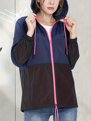 Women's Waterproof Hooded Raincoat Lightweight Packable Rain Jacket