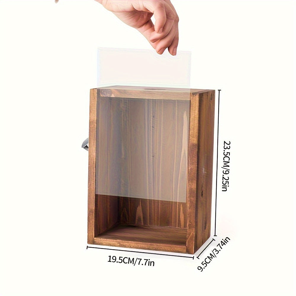 Wooden Storage Box Single/Double Hole Bottle Opener Beer Lid Collection Box