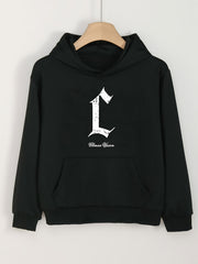 Creative Letter Print Hoodies Girls Pullover Spring Fall Sports