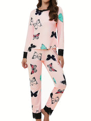 Butterfly Print Lounge Set Women's Loungewear