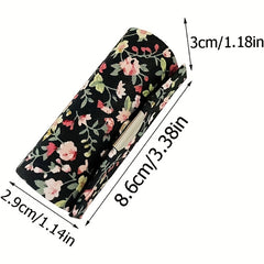 Flower Lipstick Case Holder with Mirror for Purse Travel