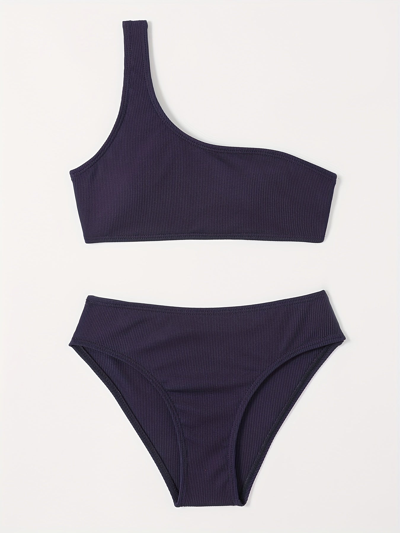 Girls One Shoulder Bikini Tankini Set Kids Summer Beach Bathing Suits