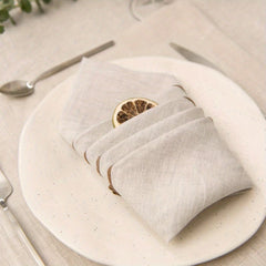 6pcs Beige Polyester Napkin with Coffee Edge for Dining Table Decor