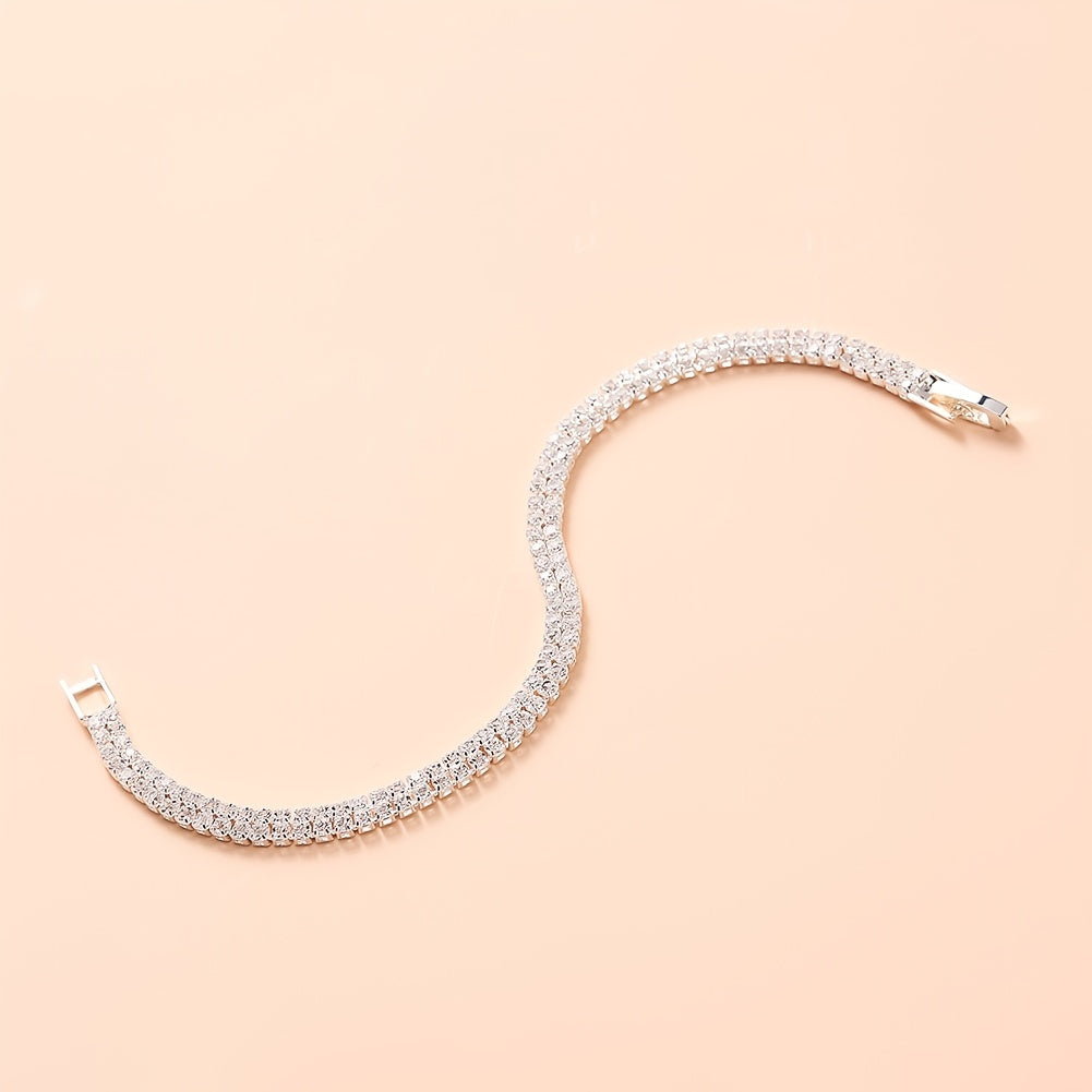Rhinestone Alloy Bracelet Zircon Banquet Dress Accessory