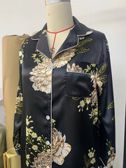 Floral Print Nightdress Long Sleeve Sleep Dress Women's Sleepwear