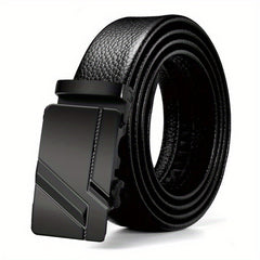Men's Automatic Buckle Belt PU Leather Belt Business Suit 47in