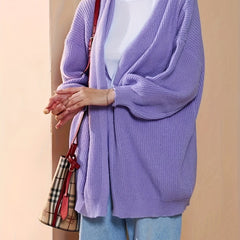 Casual Sweater Women's Plus Knit Cardigan