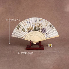 Chinese Style Fan Folding Women's Ancient Style Classic Dance Student Foldin...
