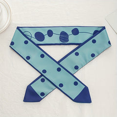 Geometric Dotted Skinny Scarf Printed Hair Ribbon Neckerchief