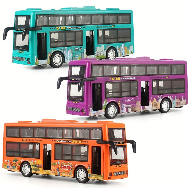 Inertia Toy Car Double Decker Bus Model Sound And Light